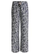Matchesfashion.com Le Sirenuse, Positano - Janet Suzani Print Silk Crepe Trousers - Womens - Blue Multi