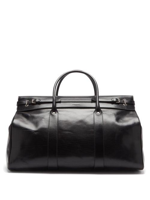 Matchesfashion.com Saint Laurent - Logo-embossed Leather Holdall - Mens - Black