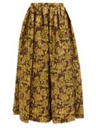 Matchesfashion.com Erdem - Lindie Floral-brocade Maxi Skirt - Womens - Burgundy Gold