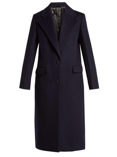 Matchesfashion.com Joseph - Magnus Single Breasted Wool Blend Coat - Womens - Navy
