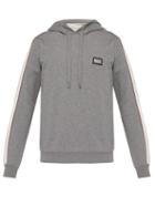 Matchesfashion.com Dolce & Gabbana - Side Stripe Cotton Blend Hooded Sweatshirt - Mens - Grey