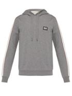Matchesfashion.com Dolce & Gabbana - Side Stripe Cotton Blend Hooded Sweatshirt - Mens - Grey