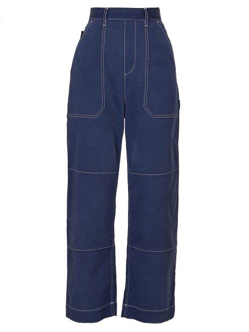 Matchesfashion.com Chlo - Contrast Stitched Wide Leg Jeans - Womens - Denim