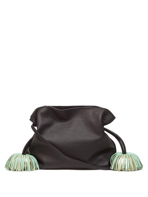 Matchesfashion.com Loewe - Flamenco Tasseled Leather Clutch - Womens - Black Green