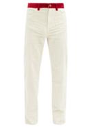 Matchesfashion.com Wales Bonner - Cotton-corduroy Straight-leg Trousers - Mens - White