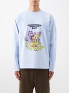 Jacquemus - Octopizza Cotton-jersey Long-sleeved T-shirt - Mens - Light Blue