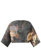 By Walid - Bella Dragon-embroidered 19th-century Silk Jacket - Womens - Black Multi