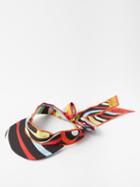Pucci - Marmo-print Silk-twill Visor Cap - Womens - Black Multi