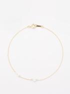 Mizuki - Heart Diamond, Pearl & 14kt Gold Bracelet - Womens - Gold Multi