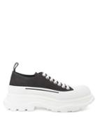 Matchesfashion.com Alexander Mcqueen - Chunky-sole Canvas Trainers - Womens - Black White