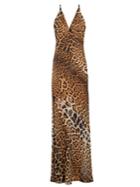 Saint Laurent V-neck Leopard-print Dress