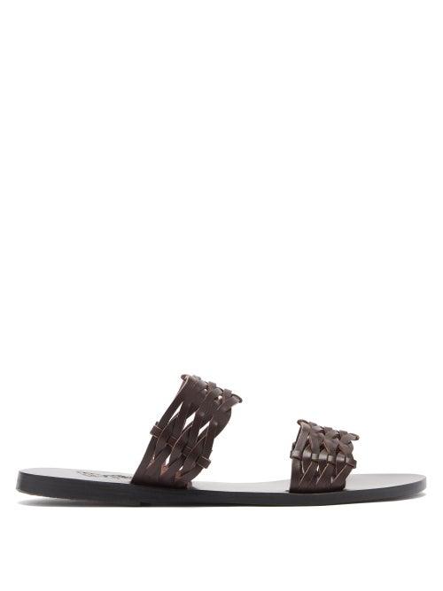 Matchesfashion.com Ancient Greek Sandals - Melia Woven-leather Sandals - Womens - Dark Brown