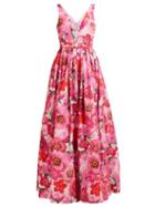 Matchesfashion.com Borgo De Nor - Isabella Floral Print Cotton Blend Maxi Dress - Womens - Pink Multi