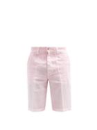 Matchesfashion.com 120% Lino - Linen Straight-leg Shorts - Mens - Pink
