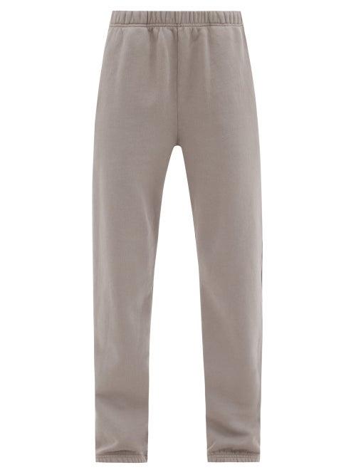 Ladies Rtw Les Tien - Brushed-back Cotton Track Pants - Womens - Mid Grey