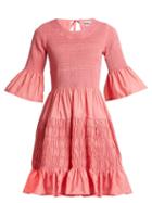 Matchesfashion.com Molly Goddard - Susanne Shirred Taffeta Mini Dress - Womens - Pink