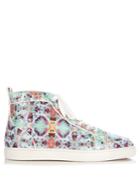 Christian Louboutin Louis Spike-python Pixelated High-top Trainers