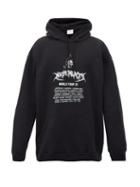Matchesfashion.com Vetements - World Tour-print Cotton-jersey Hooded Sweatshirt - Mens - Black