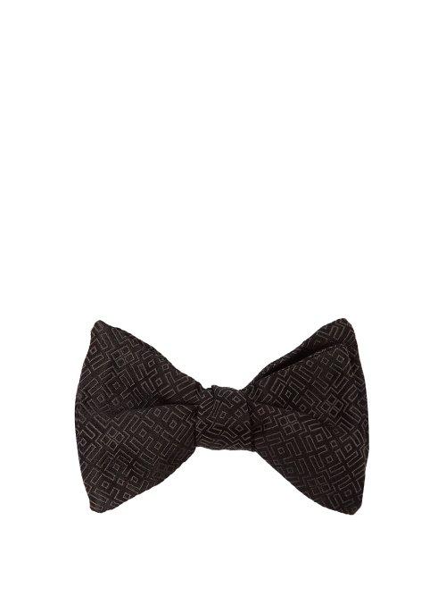Matchesfashion.com Neil Barrett - Geometric Silk Bowtie - Mens - Black