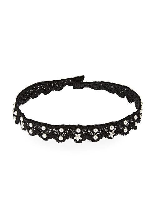 Saint Laurent Lolita Star And Bead Studded Choker