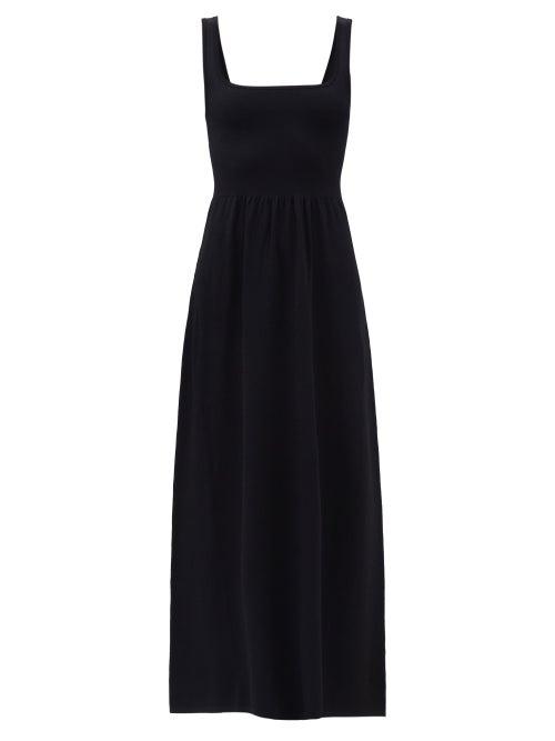 Matteau - The Classic Scoop-neck Knit Midi Dress - Womens - Black