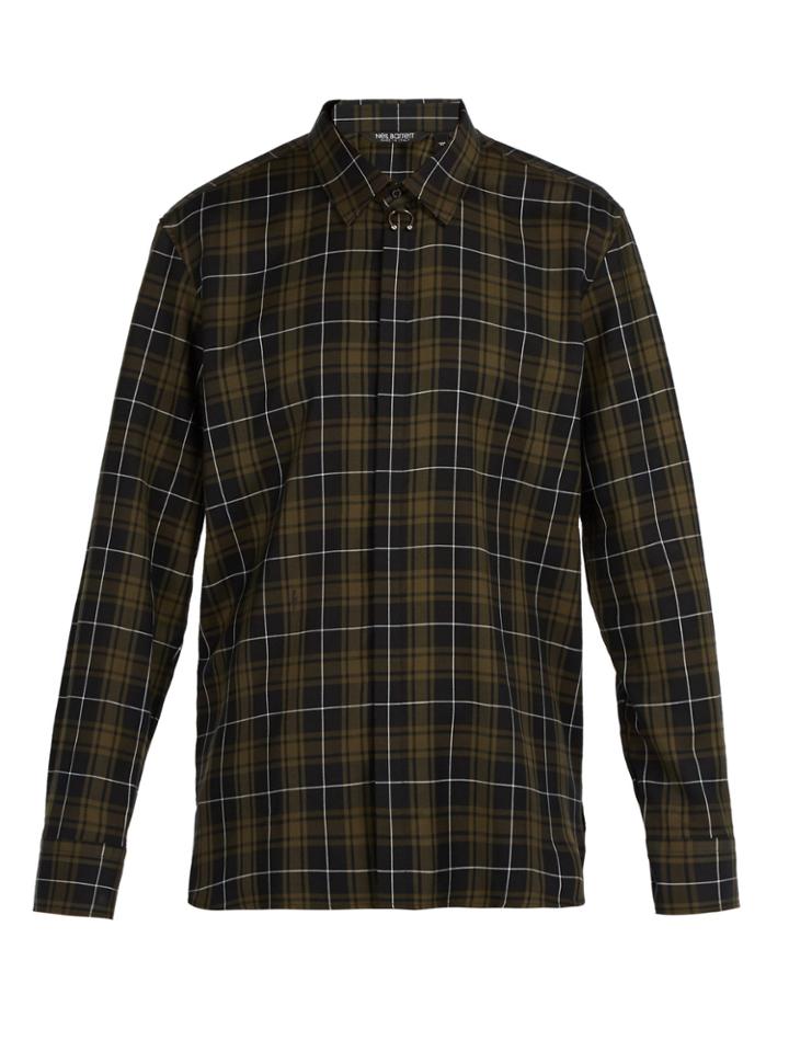 Neil Barrett Barbell Tartan Cotton-shirt