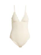 Matchesfashion.com Marysia - Santa Clara Scallop Edged Swimsuit - Womens - Cream