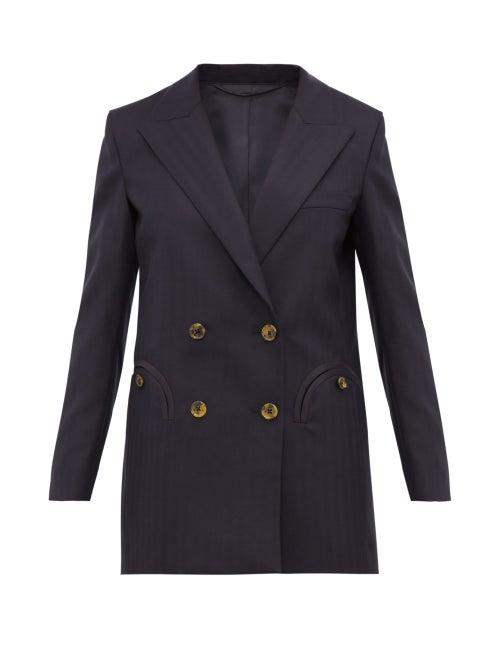 Matchesfashion.com Blaz Milano - What's Next Double Breasted Wool Tweed Blazer - Womens - Navy