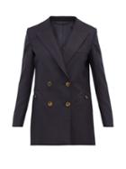Matchesfashion.com Blaz Milano - What's Next Double Breasted Wool Tweed Blazer - Womens - Navy