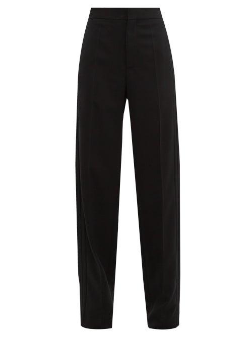 Matchesfashion.com Balenciaga - High Rise Twill Straight Leg Trousers - Womens - Black