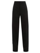 Matchesfashion.com Balenciaga - High Rise Twill Straight Leg Trousers - Womens - Black