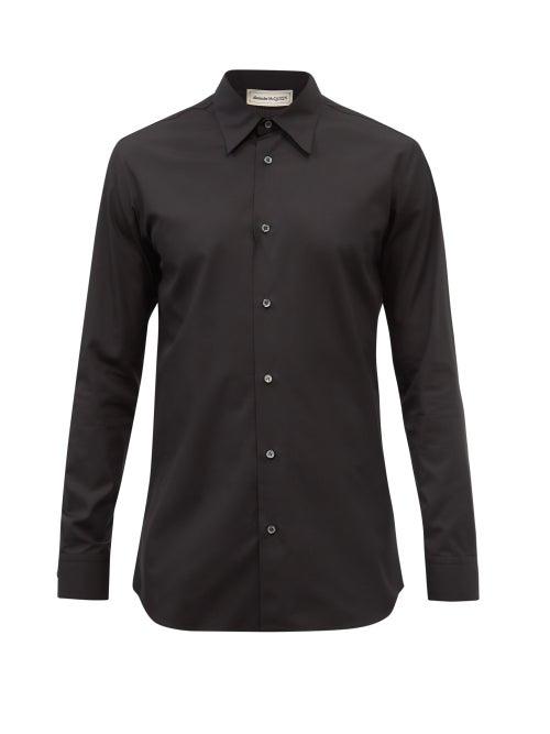 Alexander Mcqueen - Graffiti Logo-print Cotton-poplin Shirt - Mens - Black