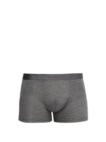 Zimmerli - 700 Pureness Stretch-jersey Boxer Briefs - Mens - Grey