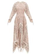 Matchesfashion.com Altuzarra - North West Scarf-print Silk Dress - Womens - Brown Multi