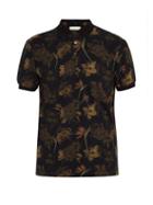 Matchesfashion.com Etro - Floral Print Cotton Polo Shirt - Mens - Black Multi