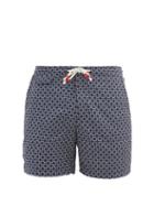 Matchesfashion.com Orlebar Brown - Standard Geometric-print Swim Shorts - Mens - Navy