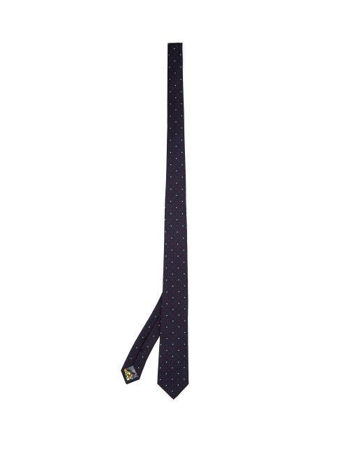 Matchesfashion.com Paul Smith - Heart-pattern Silk-twill Tie - Mens - Navy