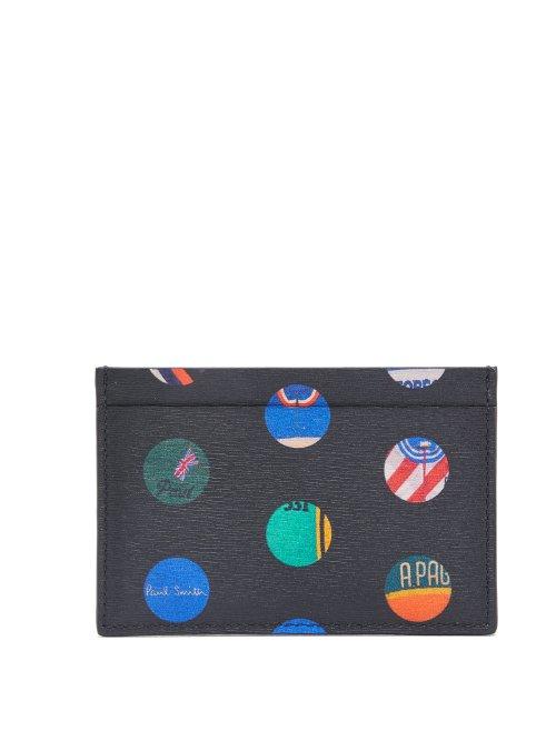 Matchesfashion.com Paul Smith - Cycle Jersey Polka Dot Leather Cardholder - Mens - Black
