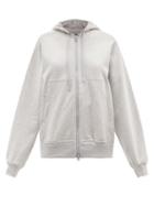 Adidas By Stella Mccartney - Zipped Organic-cotton Jersey Hooded Sweatshirt - Womens - Grey