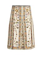 Alexander Mcqueen Obsession-print Pleated Skirt