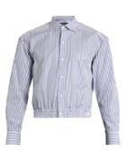 Balenciaga Striped Cropped Cotton-poplin Shirt