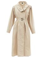 Isabel Marant - Dipanima Frill-neck Canvas Trench Coat - Womens - Beige