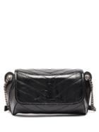 Matchesfashion.com Saint Laurent - Niki Crackled Leather Cross Body Bag - Womens - Black
