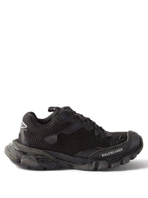 Balenciaga - Track.3 Mesh And Faux-leather Trainers - Womens - Black White