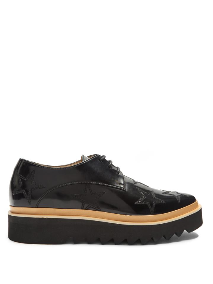 Stella Mccartney Star-embroidered Faux-leather Platform Derby Shoes