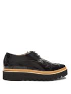 Stella Mccartney Star-embroidered Faux-leather Platform Derby Shoes