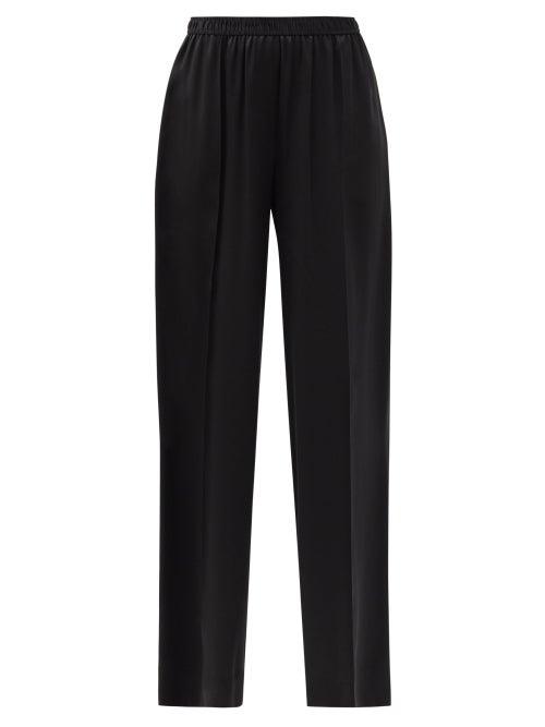 Matchesfashion.com Joseph - Taffy Silk-satin Wide-leg Trousers - Womens - Black