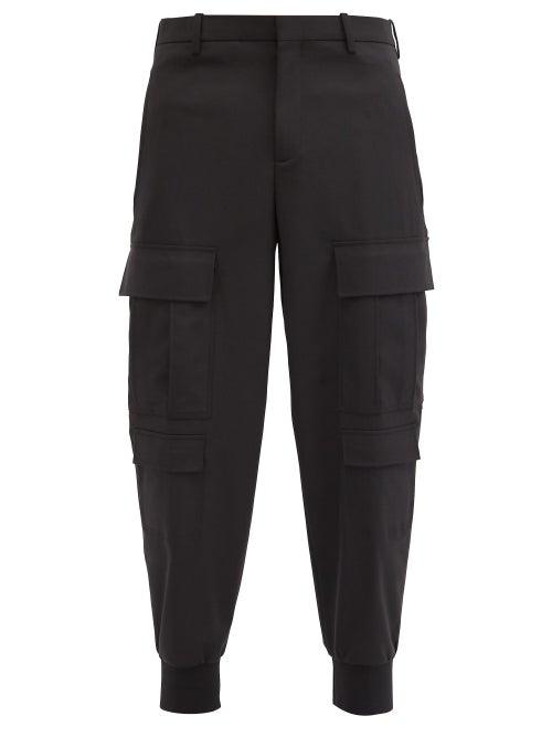 Matchesfashion.com Neil Barrett - Cargo-pocket Cuffed Stretch-gabardine Trousers - Mens - Black