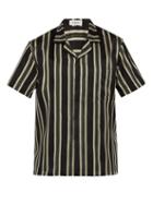 Matchesfashion.com Commas - Striped Silk Blend Shirt - Mens - Black Multi