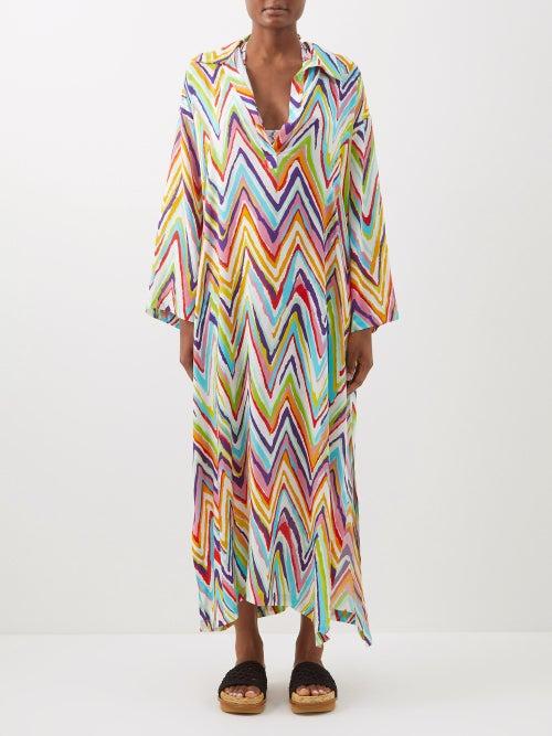 Missoni - Zigzag-print Poplin Kaftan - Womens - Multi